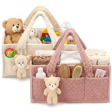 2 Pack Diaper Caddy Organizer Baby Caddy Organizer with Handle Nursery Storag...