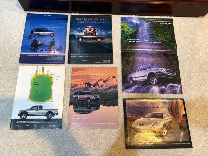 2000 Print Ad lot of 6 -  Toyota - Various Models and more - READ  10.5 x 8