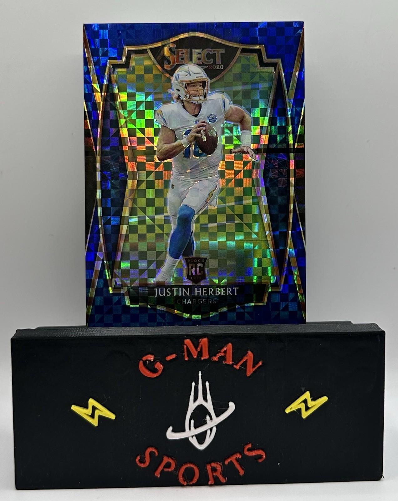 2020 Justin Herbert Rookie Panini Select Premier Level #144 Blue Prizm /149 (RC)