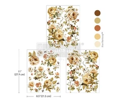 Redesign With Prima "Belle Epoque" Middy Decor Transfer, Peach Floral Decal 