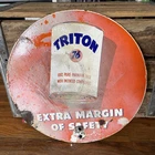 Vintage TRITON UNION 76 MOTOR OIL CAN Steel & Porcelain ORIGINAL SIGN! Gas & Oil