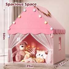 Large Kids Play Tent with Star Light, Padded Mat,Toddler Tent Indoor,Playhouse