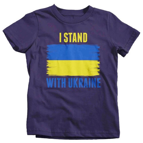 Kids Ukraine Shirt Ukrainian Flag Support T Shirt Stand With Ukraine Flag Anti W - Picture 17 of 21
