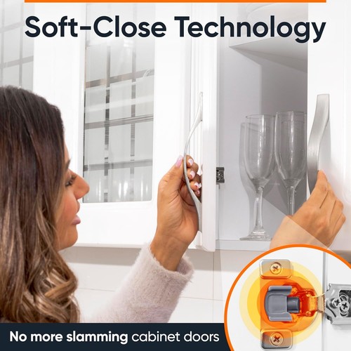 DecoBasics40 Pack 1/2" Overlay Soft Close Cabinet Hinges for Kitchen Cabinet - Picture 3 of 9