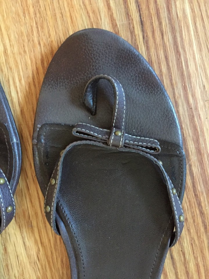 J.Crew Brown Women's Leather Sandal With Grommet Detail Size 10 eBay