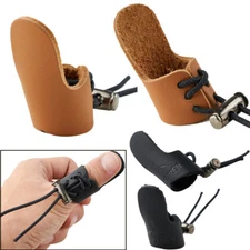 2X Archery Finger Guard Leather Protector Gear Thumb Ring for Bow Hunting Target