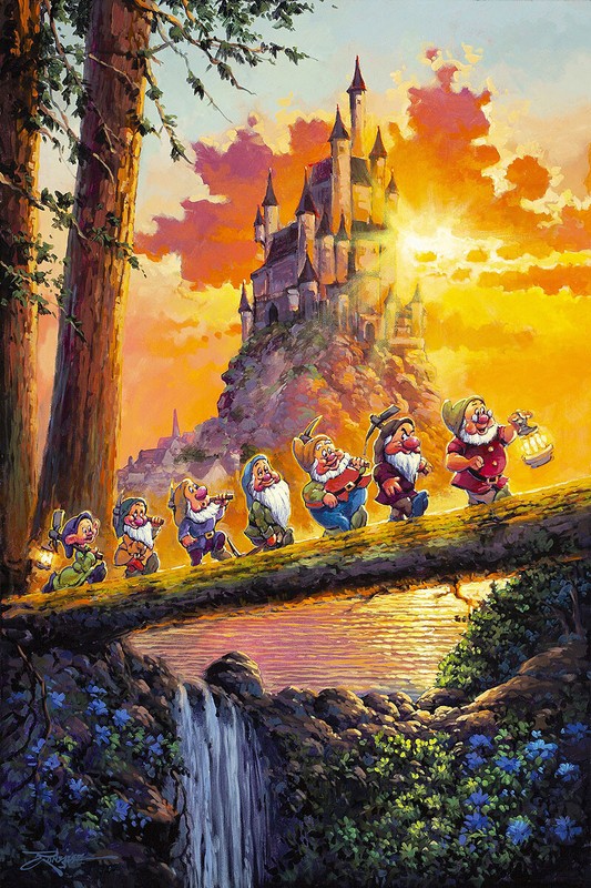 Snow White Disney Fine Art Rodel Gonzalez Signed Lt Ed 95 Castle on Horizon REG