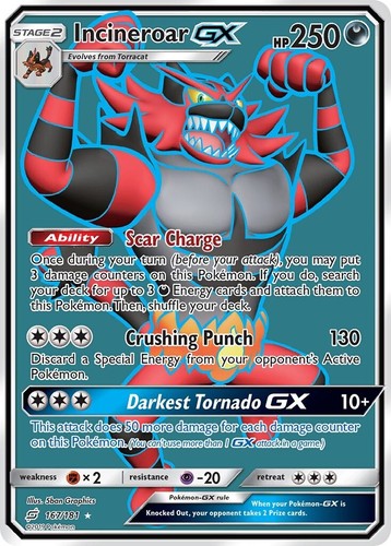 Pokémon TCG Incineroar GX 97/181 Team Up Ultra Rare