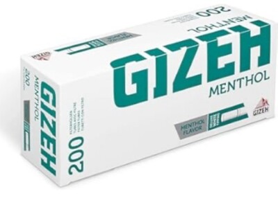 Gizeh Menthol Filterhülsen Zigarettenhülsen   Menthol Geschmack 200 Stück je Box