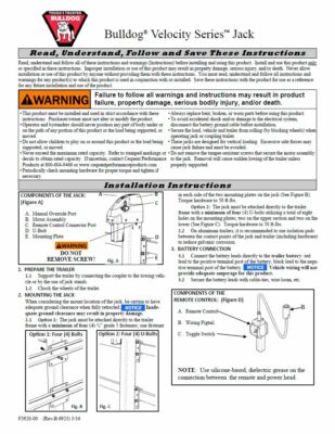 Bulldog 12K Electric Power Landing Gear Jack Velocity Series 24
