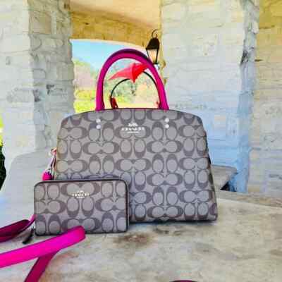 Coach Colorblock Large Lillie Signature Satchel crossbody