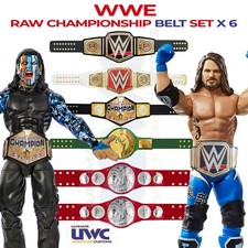 Custom WWE Raw Championship Belts x 6 for Mattel Figures WWF