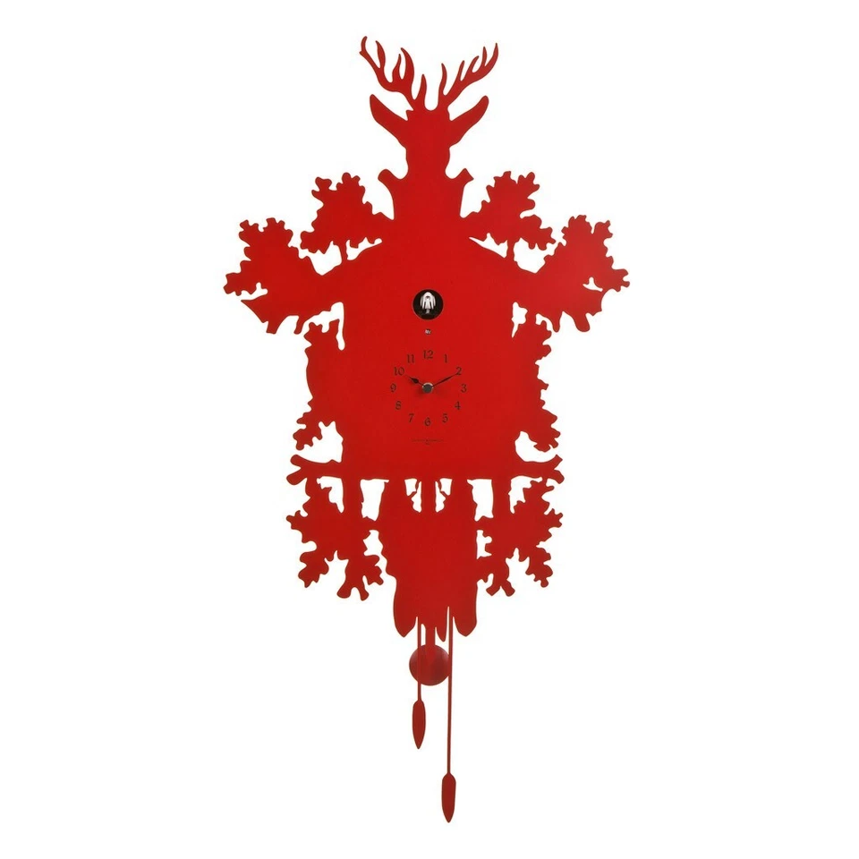 CUCU 373 Rot Kuckucksuhr lackiert Metall Diamantini Domeniconi Design objekt - Bild 1 von 1