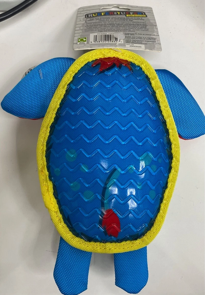 RUFFER AND TUFFER DOG TOY ELEPHANT RED YELLOW BLUE MADE FROM