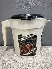 Vintage PackerWare 1 Quart Pitcher Strawberry Fields Rare Find, Excellent Shape!