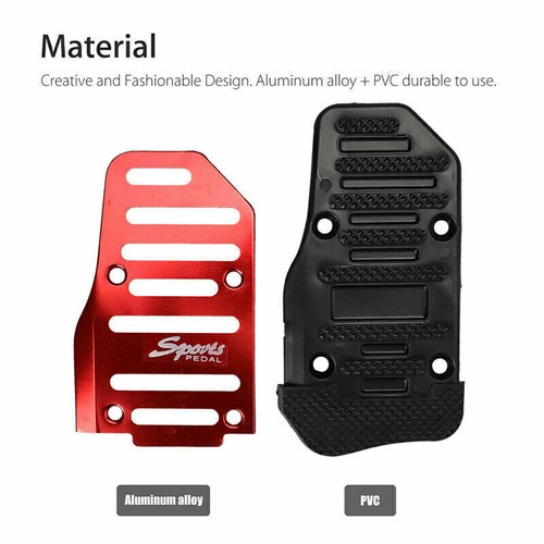 Set Di Pedali Acceleratore E Freno Universali AUXITO - Rossi, Antiscivolo, Alluminio E PVC, Per Auto