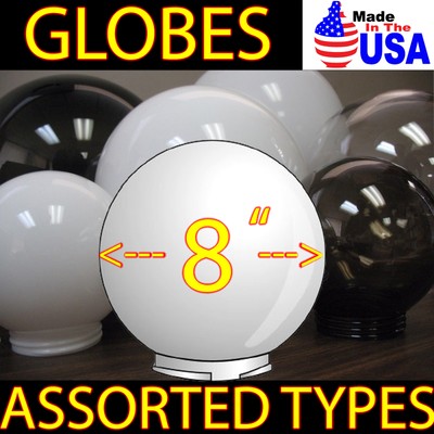 white acrylic globe lamp covers