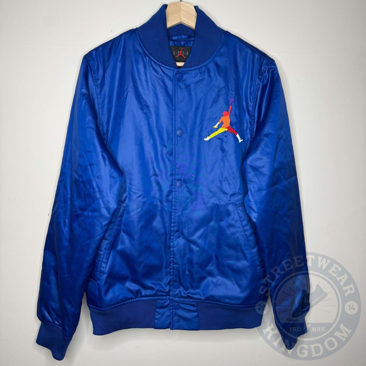 Nike Air Jordan DNA Satin Men's Graphic Bomber Jacket Size Small