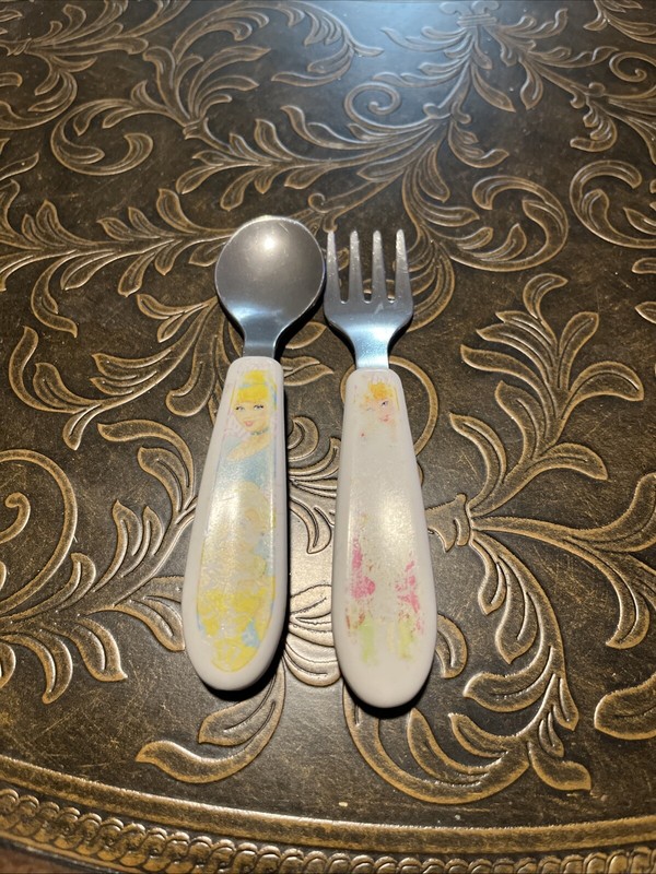 Child’s Fork And Spoon Disney Themed Princess