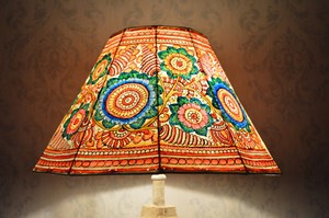 Large-Leather-Lampshade-Painted-in-Floral-Pattern-Handmade-Unique-Lampshade