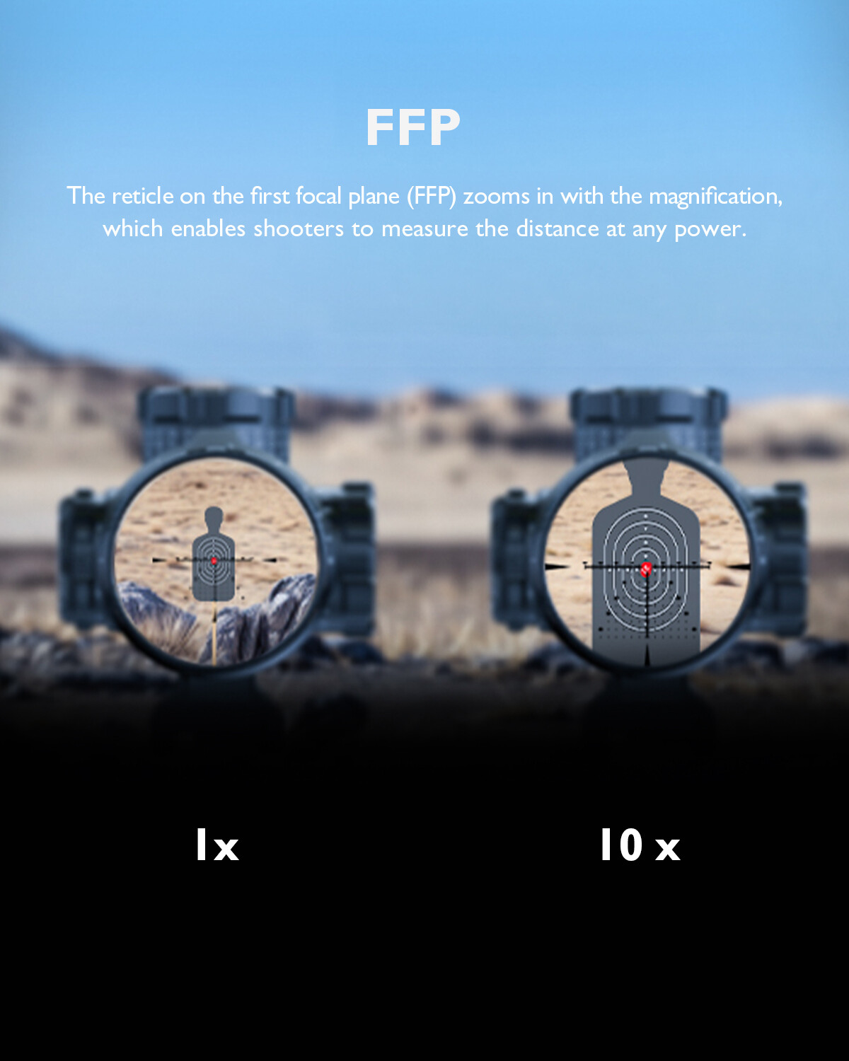 GUNNR Odin 1-10×28 FFP LPVO Rifle Scope MOA Reticle w Mount & Case | 34 mm Tube