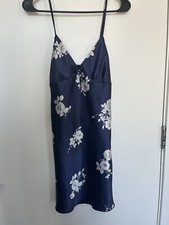 Vintage navy and white lace slip dress