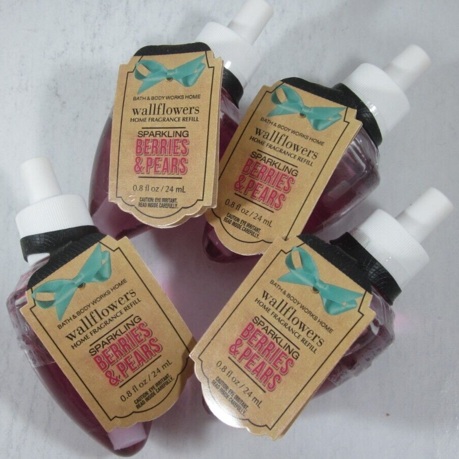 4 Bath & Body Works Wallflower Diffuser Refill Bulb Sparkling Berries & Pears