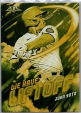 2021 Topps Fire #WHL-19 Juan Soto We Have Liftoff Gold Minted