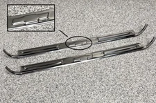 Pair Stainless Door Sill Scuff Plates w/ Bowtie For 1967-72 Chevy Pickup Trucks