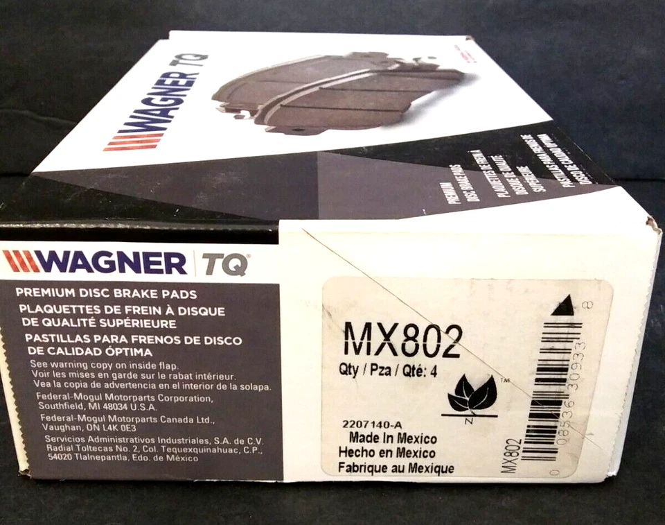 Juego de pastillas de freno traseras Wagner TQ MX802 con herrajes para Ford E-150 2007 y más Foto 2 de 4