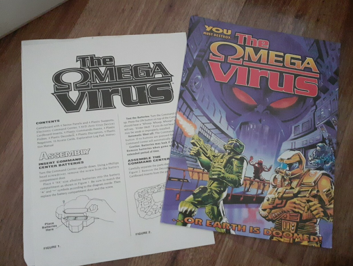 1992 MB The Omega Virus Talking Electronic Board Game VTG COMPLETE WORKS