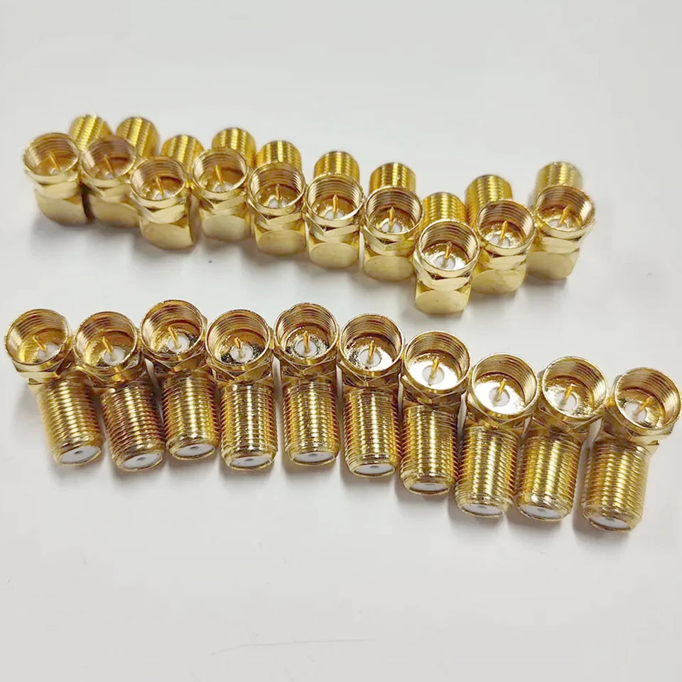 20X 90Degree Right Angle Gold Plated F RG59 RG6U Coaxial Coax Connector Adapters - Image 4 of 4