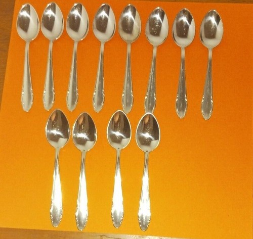 PFEIFFER MANGASIL STAINLESS SET OF 12 RARE DESSERT/ APPETIZER SPOONS GERMANY - Picture 6 of 10