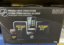 iHip iDock Stereo Speakers System Battery or AC Wireless Remote Dallas Stars NEW
