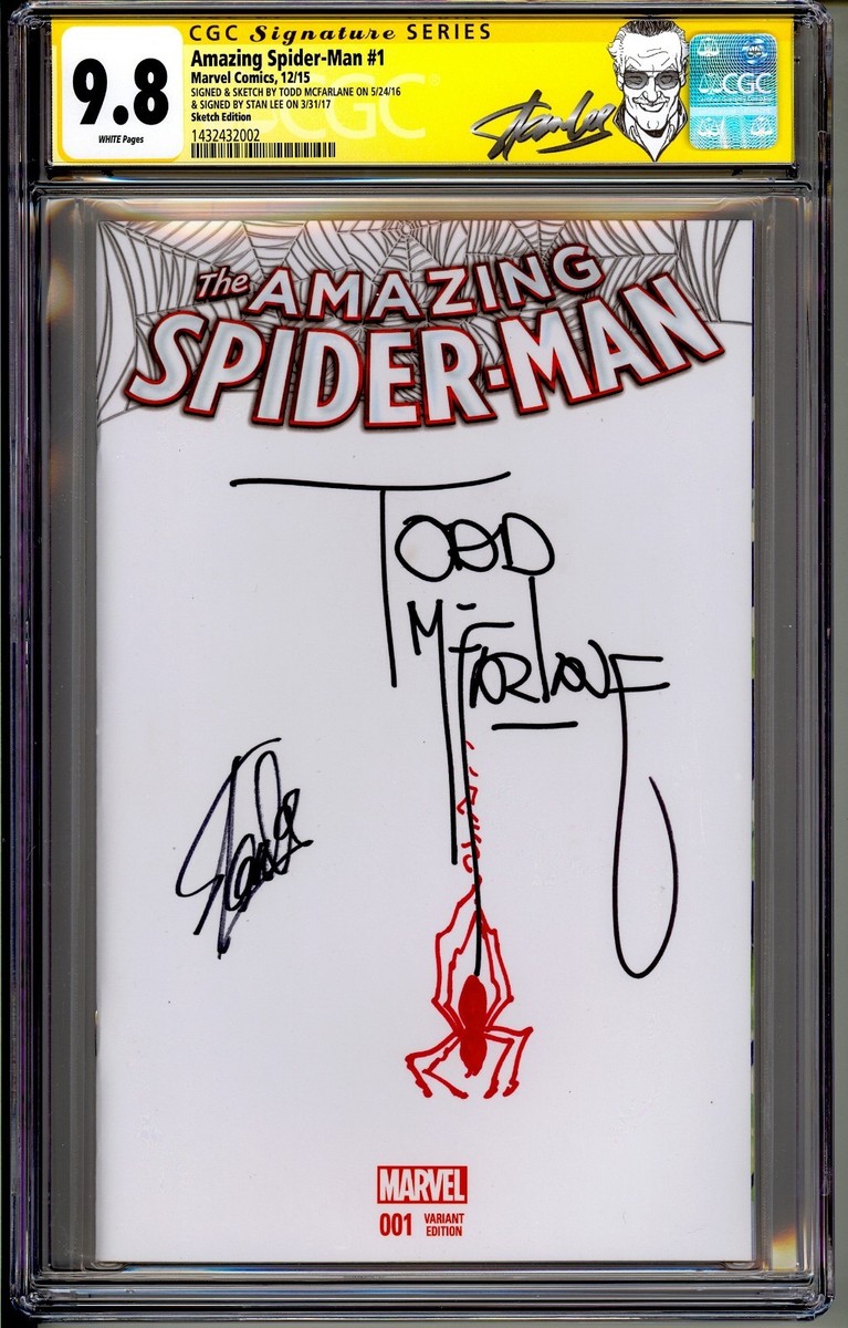 THE AMAZING SPIDER-MAN #1 CGC SS 9.8 STAN LEE SKETCH BY TODD