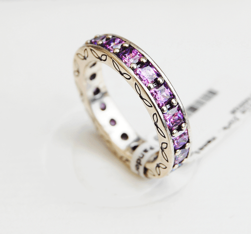 Anillo de Plata Pandora Genuino "Infinito Púrpura", Apilable - 190894CFP Talla 54 - Imagen 1 de 3