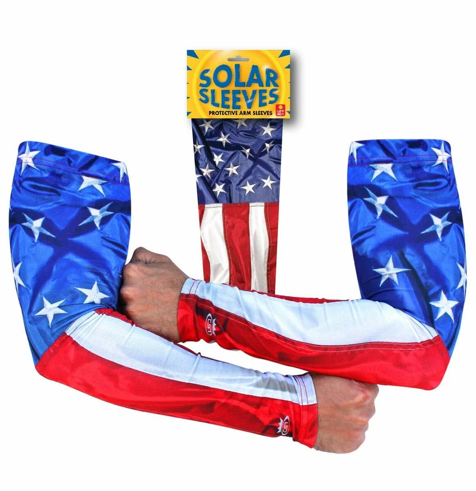 CSI NEW US United States Flag Solar Sleeves Protective Arm Sleeves UPF 40 USA