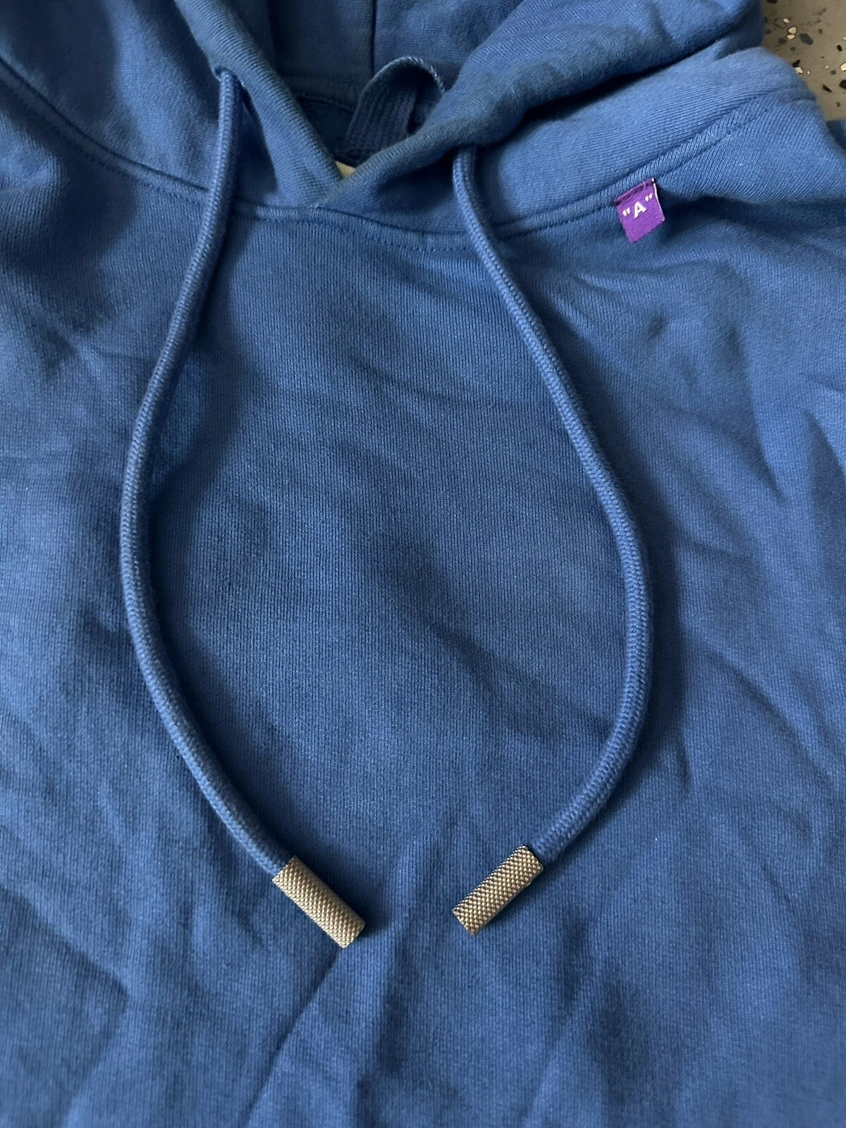 Felpa con cappuccio Off White blu logo sfocato grande nuvola