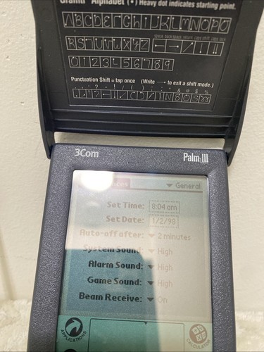 Classic 3Com Palm III Digital PDA with Stylus Made in USA Working Condition - Photo 4 sur 13