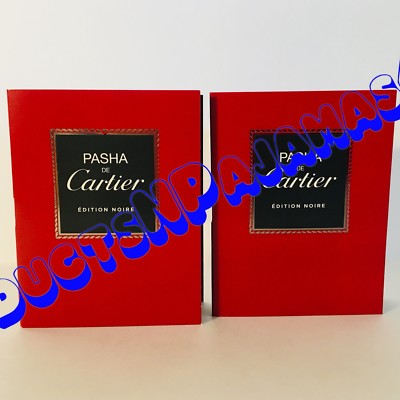 Lot of 2 ~ PASHA DE CARTIER EDITION NOIRE  Eau de Toilette .05oz/1.5ml SAMPLES