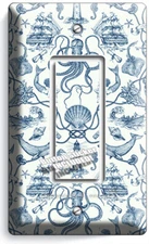 TOILE NAUTICAL MERMAID LIGHTHOUSE BOAT 1 GFCI LIGHT SWITCH WALL PLATE ROOM DECOR