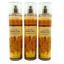 3-Pack Bath  Body Works PUMPKIN SWIRL CAKE Fine Fragrance Mist Spray 8 fl.oz