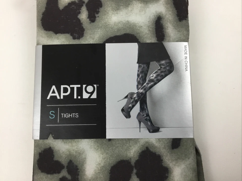 Apt. 9 Women’s Animal Print Fashion Tights Black Gray Cheetah Size S New - Image 2 of 4