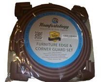 Brown Furniture Edge 18ft Bumper  & 8 Corner Guards Protective Foam Cushion (S1)