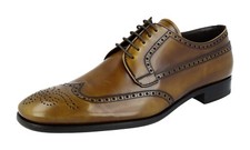 PRADA Leather Derby Dress Shoes - 2EB044 - Yellow-Brown - NEW -  US 10 EU 43