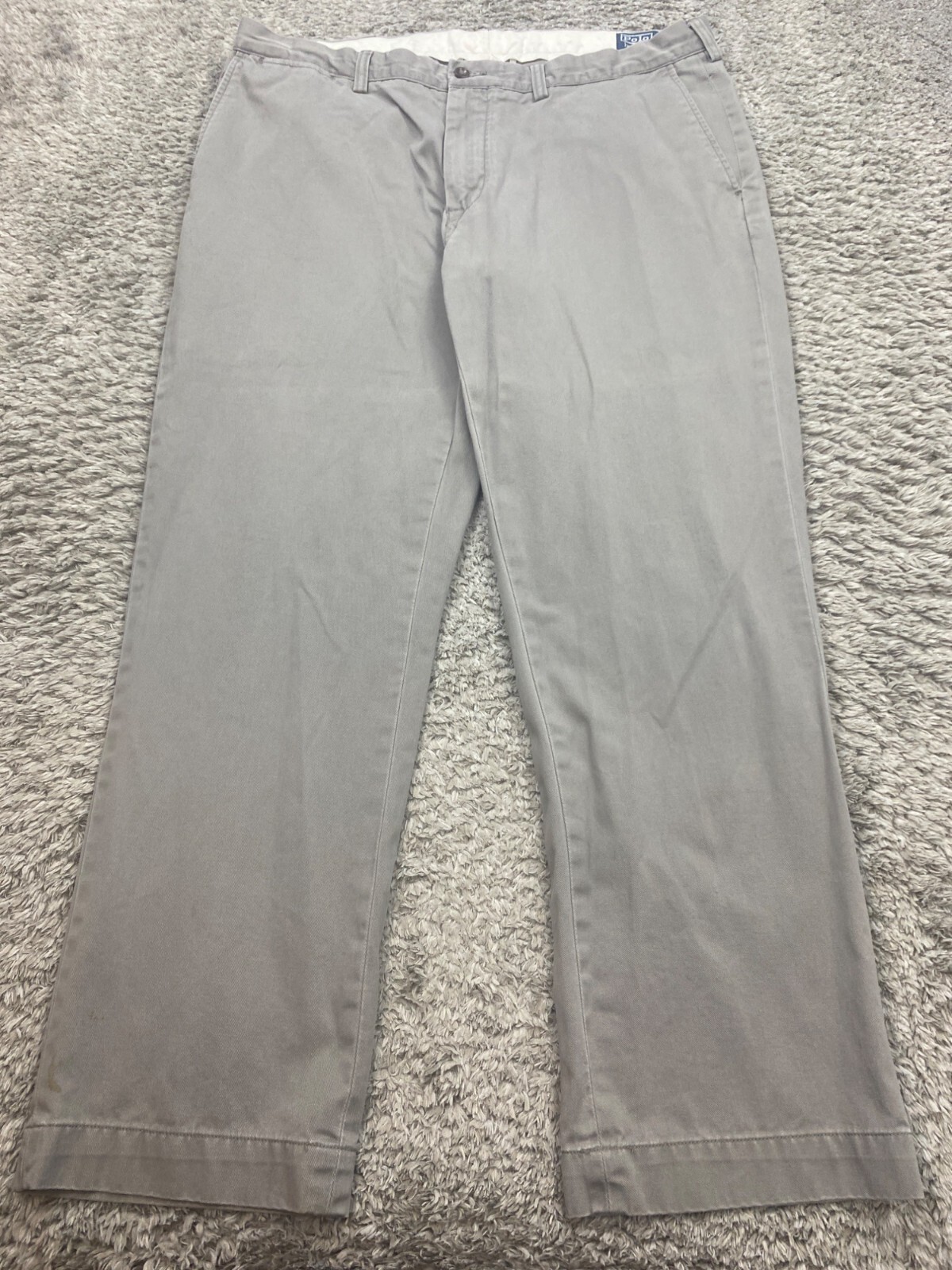 Polo Ralph Lauren Pants Mens 38x30 Gray Classic Fit Flat Front Golf Chino Vtg