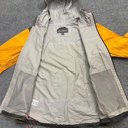 Eddie Bauer Weatheredge Pro Jacket Mens XL Yellow Nylon Full Zip Hooded - Picture 2 of 15