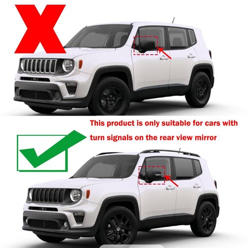 2x Cubierta de espejo retrovisor cubierta decorativa carcasa para Jeep Renegade 2016-19 fibra de carbono - Imagen 2 de 9