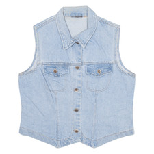 Faded Glory Womens Denim Waistcoat Blue M