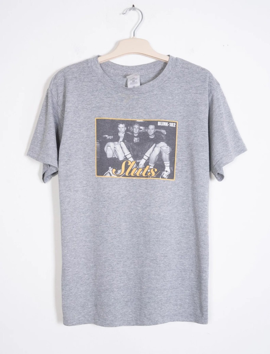 【即日配送】　雰囲気抜群　90s ボストン　BOSTON　vintage TEE Blink 182 Vintage 90s Sluts T-Shirt M Gray Punk Band Tee Y2K